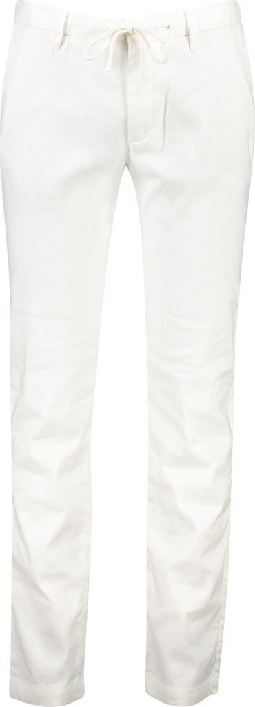 Alberto Slim-Fit-Chino aus Baumwoll-Leinen-Mischgewebe, weiß