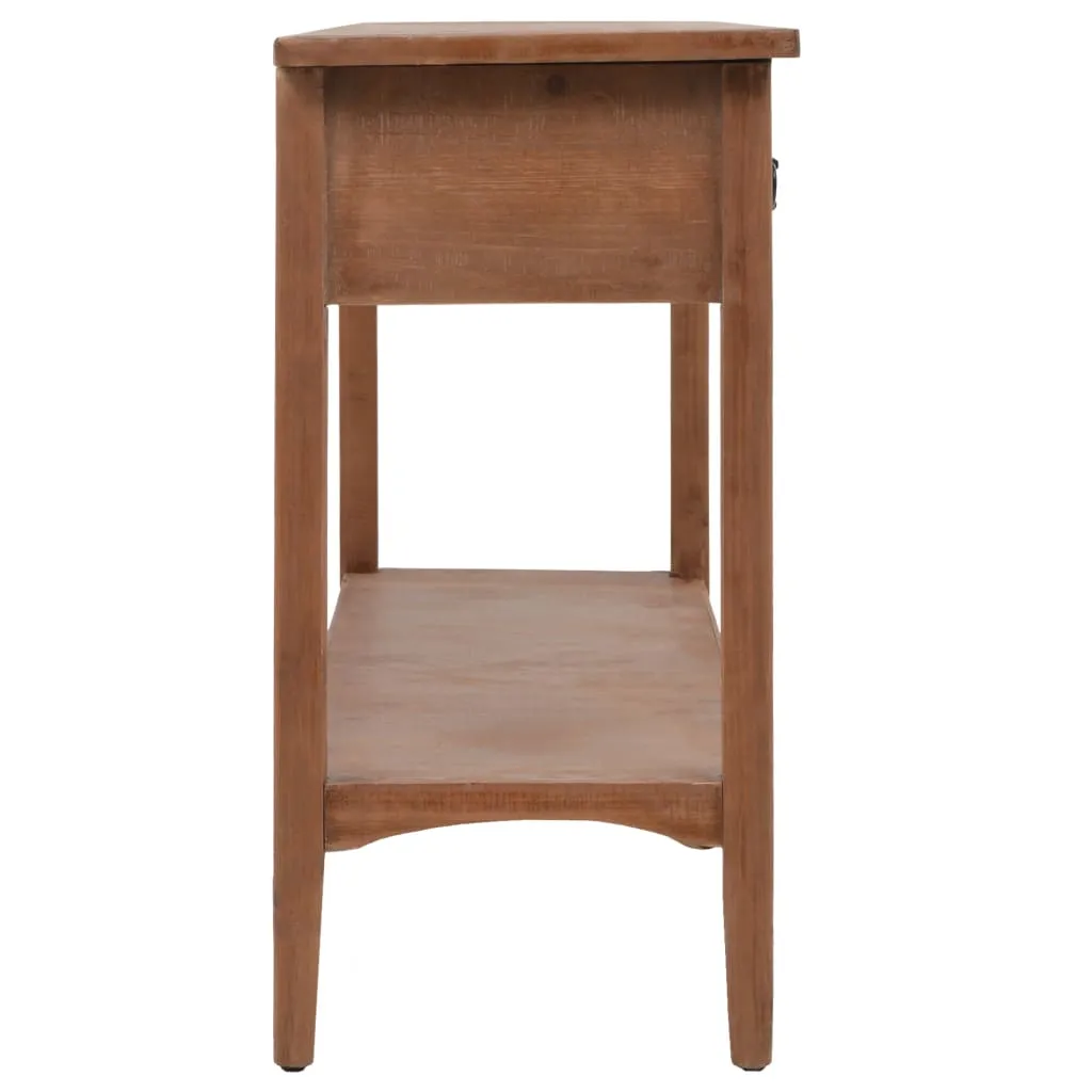 Console bois massif marron 126x40x77,5 cm avec plateau large et stable - 4