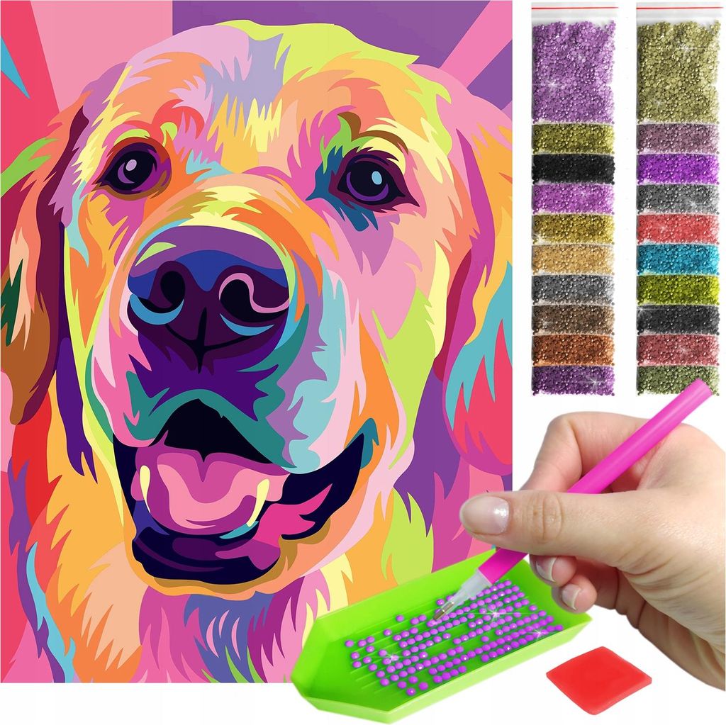 ARTULIO - Diamond Painting Set - Bunter Hundeporträt - 40 x Produktbild 
