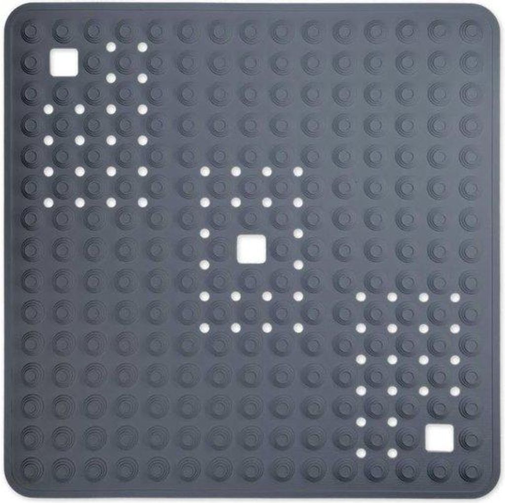 Tapis antidérapant gris 60 x 60 cm, lavable Image du produit 