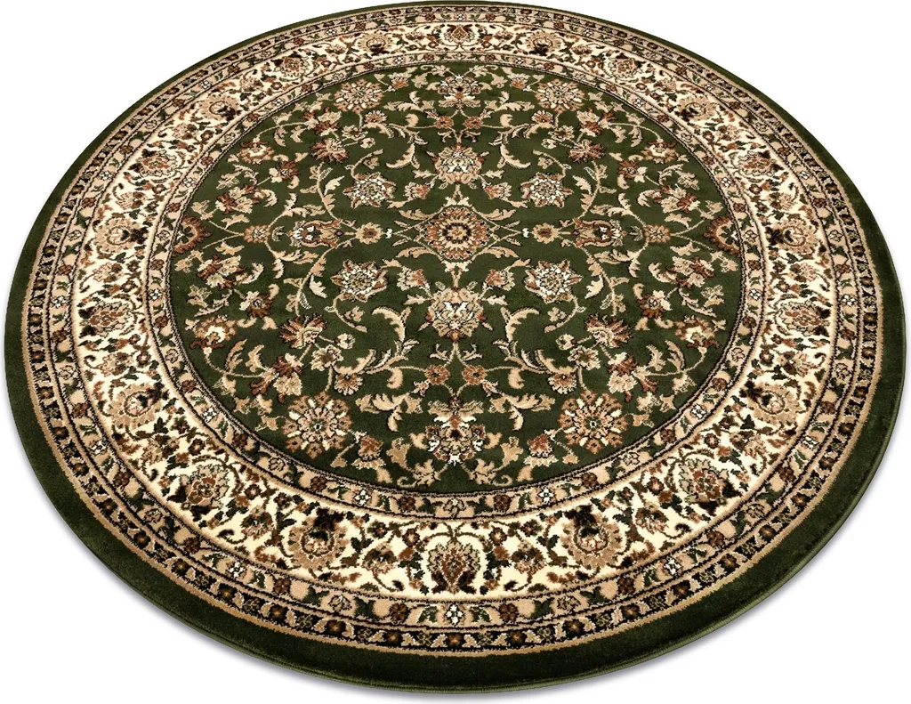 Grand Tapis Rond Vert 200 cm ROYAL ADR 1745 Idéal pour Grand Salon