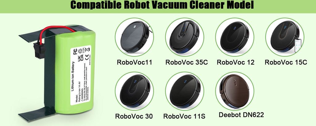 14,4V 2600mAh Accu Voor Eufy RoboVac G10 G20 G30 G35, Ecovacs Deebot N79 N79s Tesvor X500 14,4V 2600mAh Accu Voor Eufy RoboVac G10 G20 G30 G35, Ecovacs Deebot N79 N79s Tesvor X500