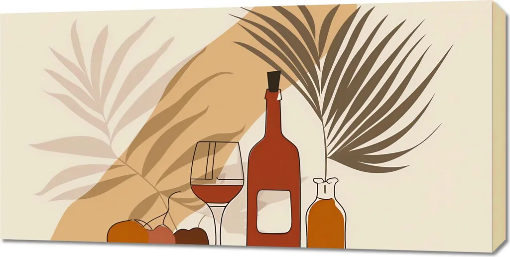 Quadro 100x50 cm Vino alle palme