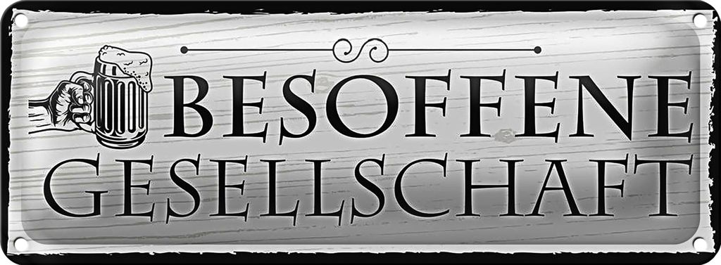 Blechschild Spruch 27x10cm Stammtisch hier sitzen nur die Dekoration