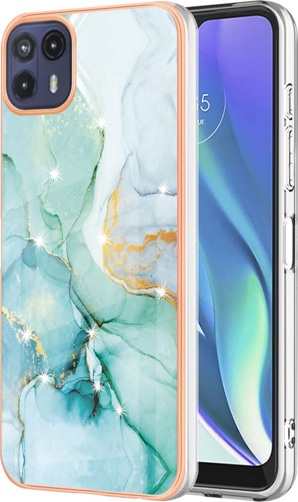 Moto G50 5G Case, WindCase Marble Pattern Hybrid Hard Back Weich TPU Bumper Protective Case Cover for Motorola Moto G50 5G Grün