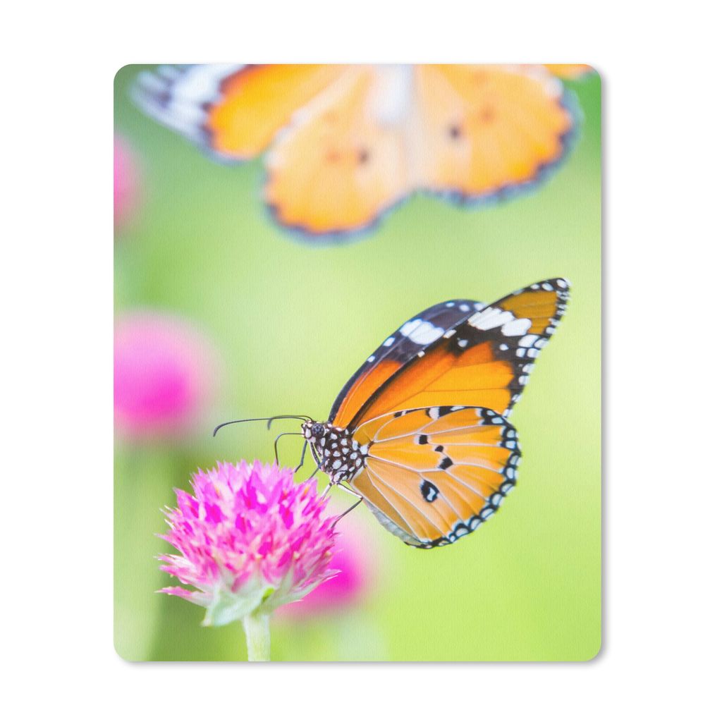 MuchoWow Mauspad Mousepad Insekten - Schmetterlinge - Blumen 19x23 cm - Mousepads - Maus Mat - Pad - Mausunterlage - Mauspads - Spielen
