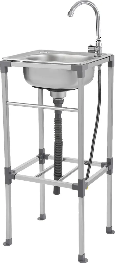 Lavabo Inox pour Salle de Bain Argenté avec Écoulement d'Eau Optimisé
