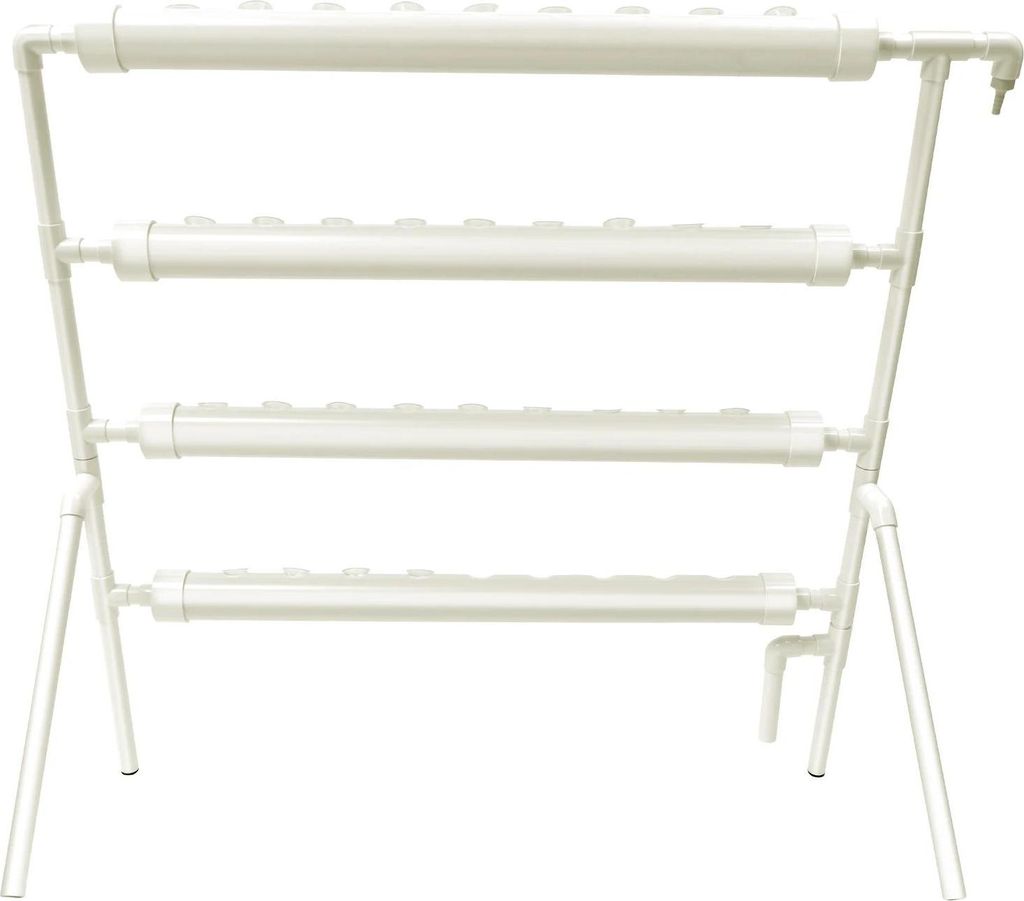 Hydroponik System - Indoor Garten & Anzucht-Set - 36 Pflanzplätze - 4 Ebenen - Mit Wasserpumpe - Für Gemüse, Salate, Kräuter - Weiß