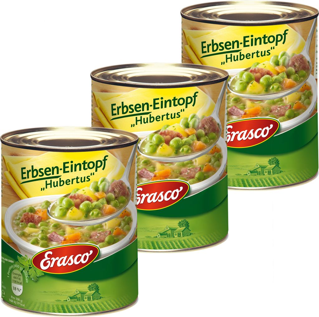 Erasco Erbsen Eintopf Hubertus mit Möhren und Rauchspeck Produktbild 