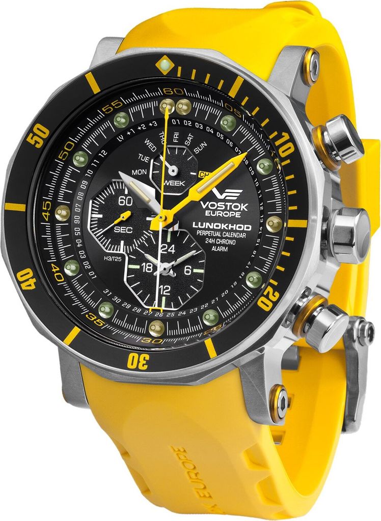 Vostok Europe YM86-620A505-YLW Herren-Alarm-Chronograph Lunokhod 2 1