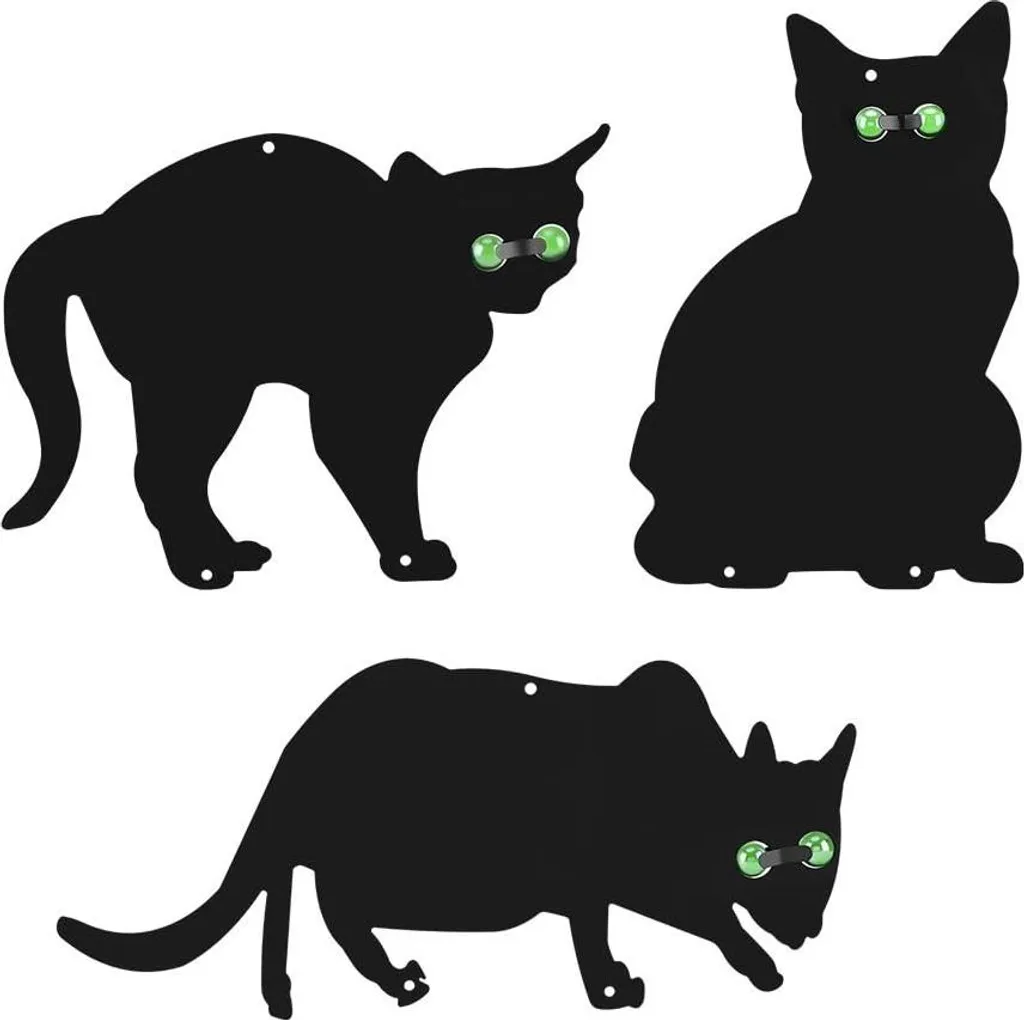 Effaroucheur de chat métallique noir robuste, protection étang et cour