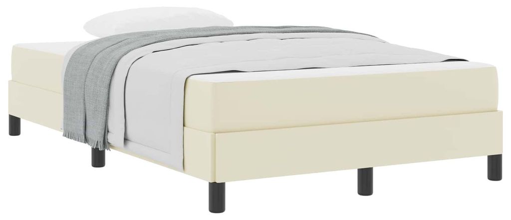 vidaXL Bettrahmen mit Matratze Creme 120 x 200 cm Stoff