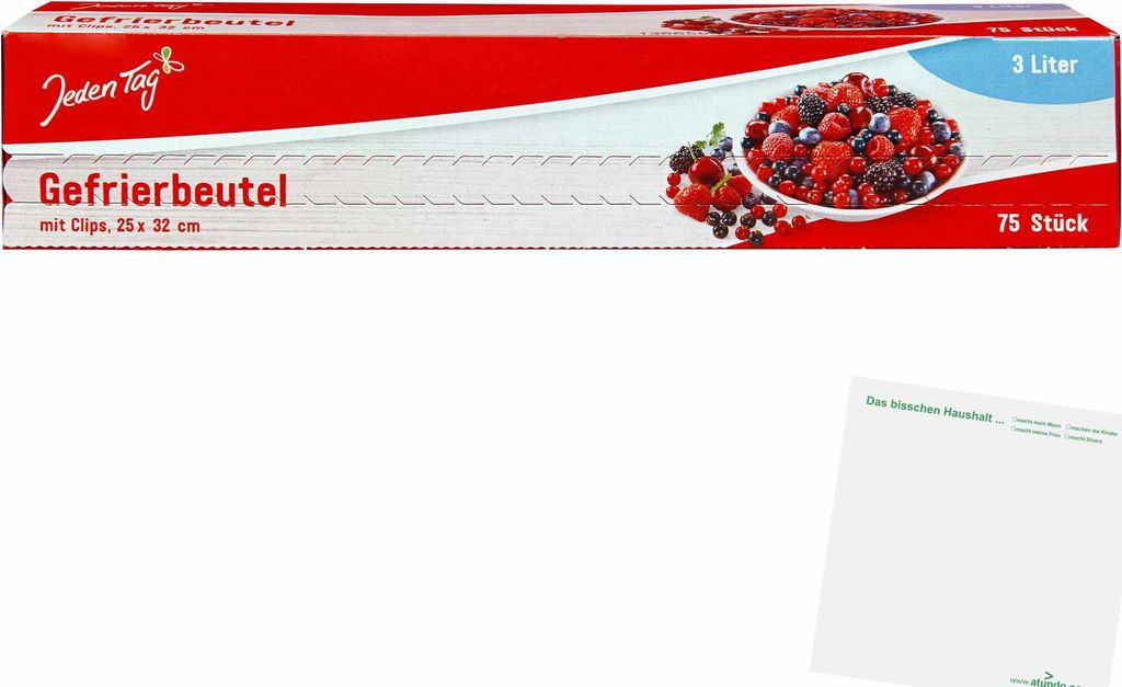 Jeden Tag Gefrierbeutel 3l (75Stk) + usy Block