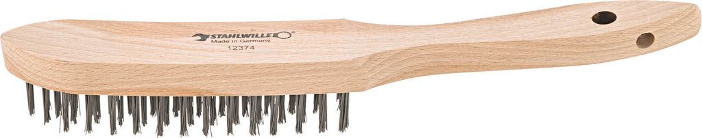 STAHLWILLE Stahldrahtbürste L.290mm Stahldraht glatt 0,35 mm 3-reihig
