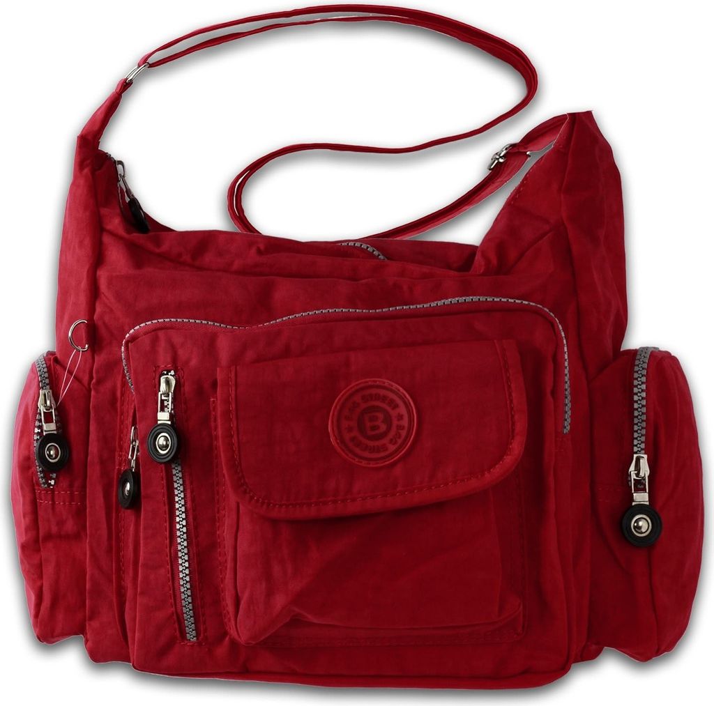 Torba Street nylonowa torebka damska czerwona 30x15x22 Zdjęcie produktu 