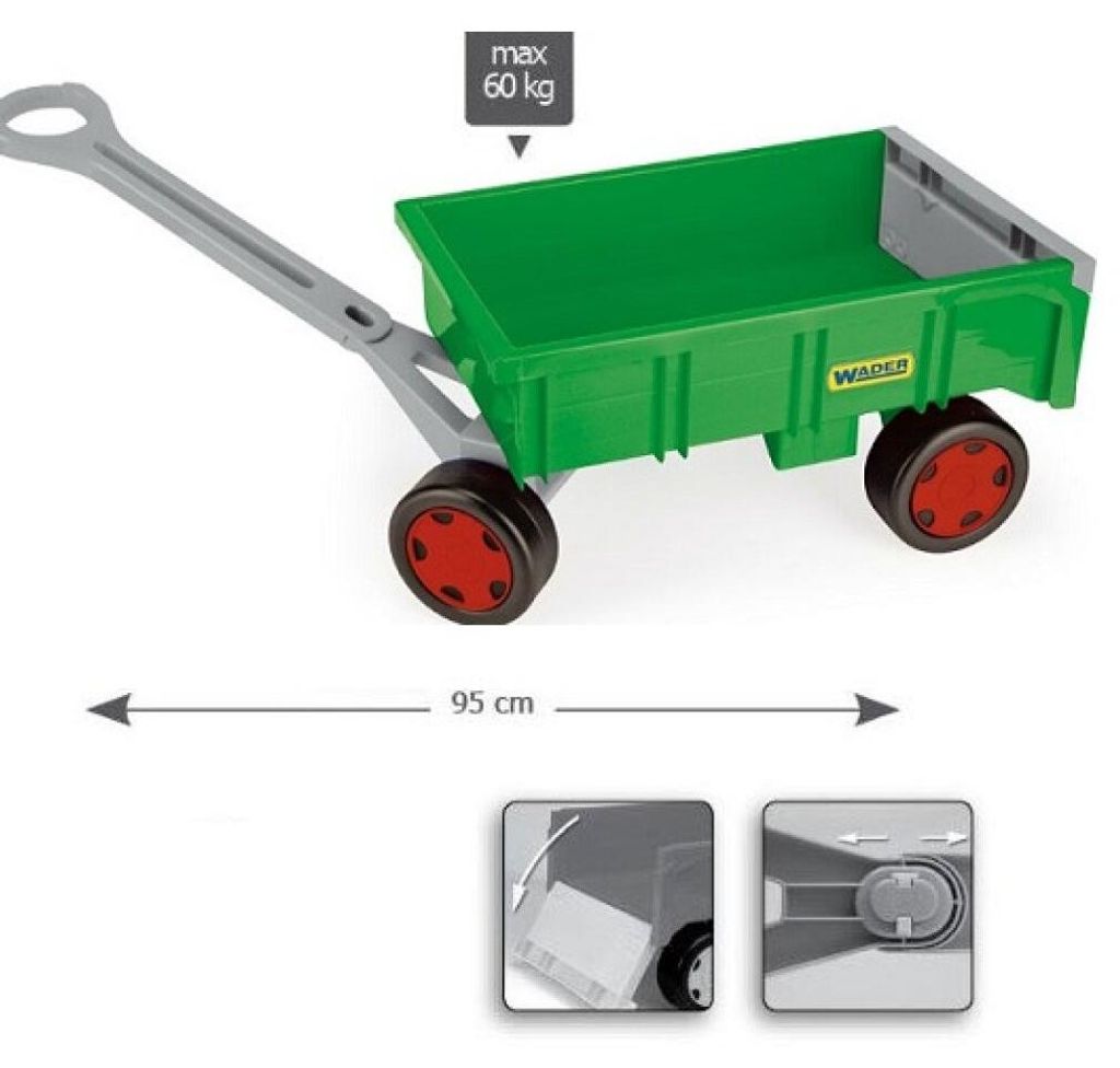 HANDWAGEN, groen-zilver Productafbeelding 