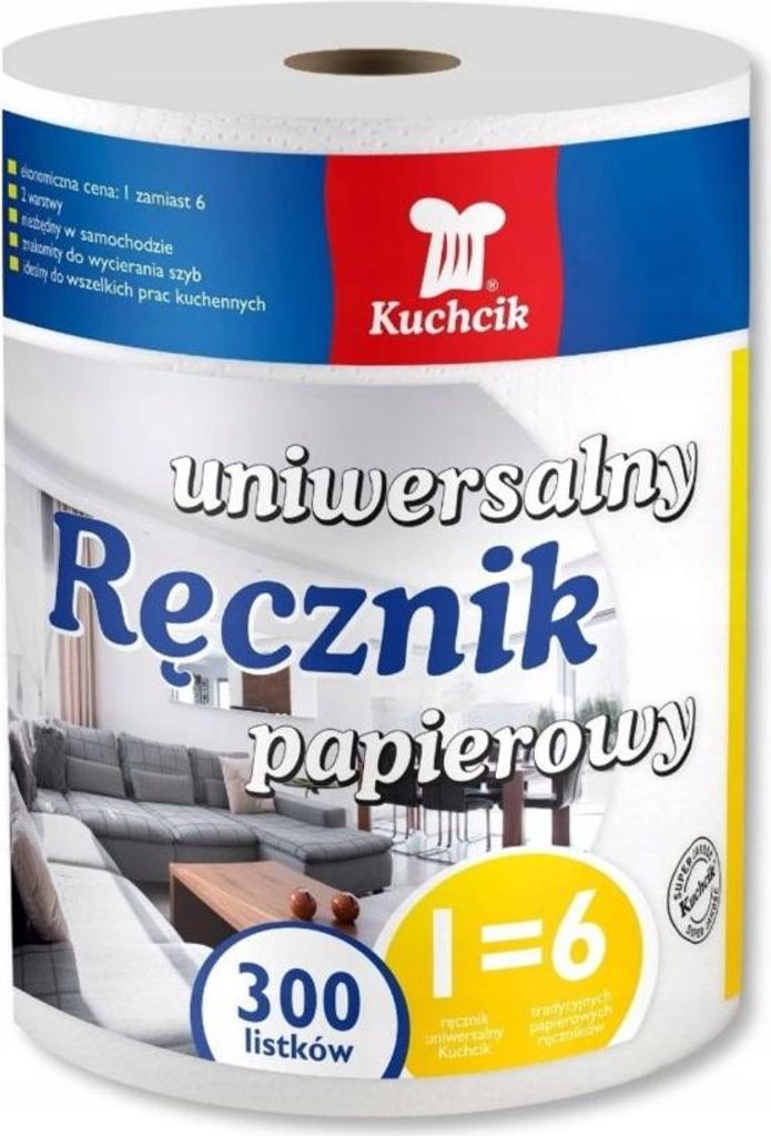 Papierhandtuch weiß, Zellulose, 300 Blatt, Kuchcik