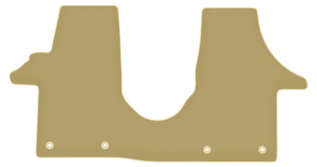 Velours-Fußmatten Vorne PREMIUM beige passend für Volkswagen Transporter T5 (2003-2015, Lieferung) – mit Befestigungen – passgenau