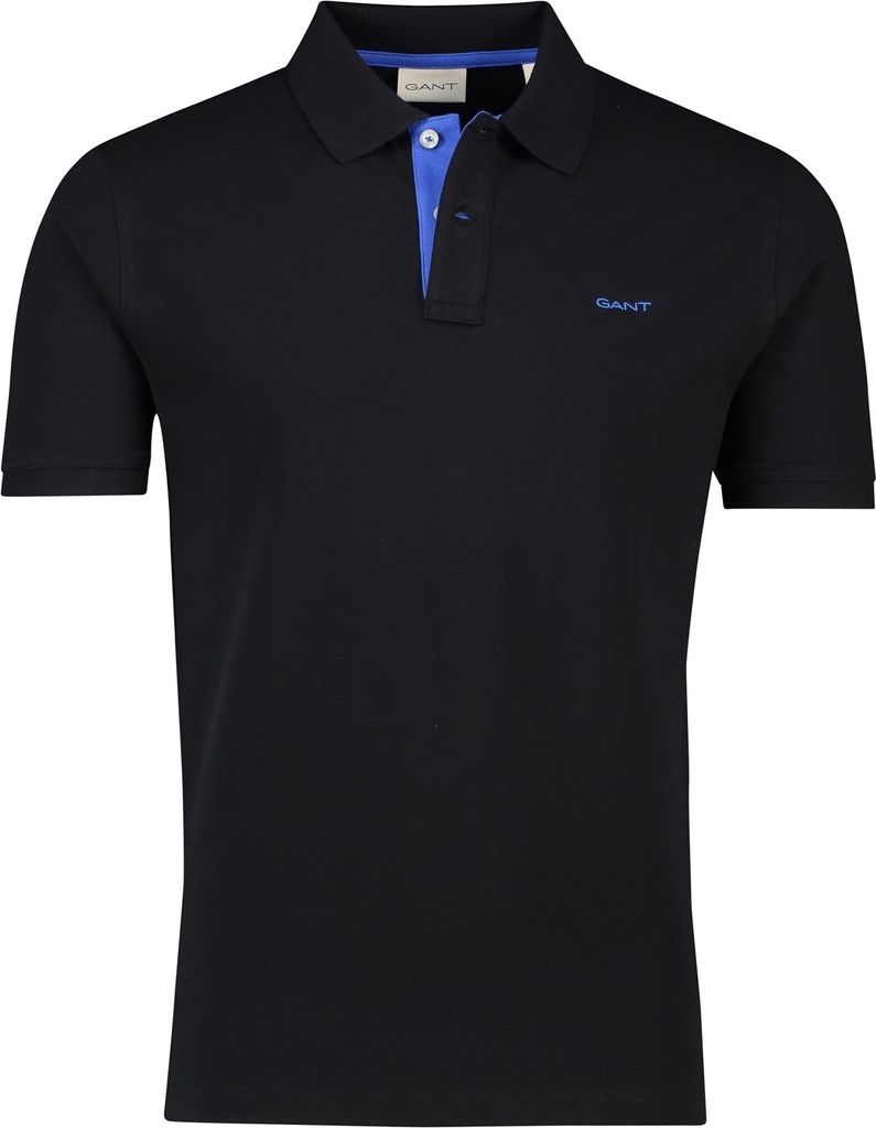 Gant Regular Fit Contrast Pique Rugger Polo Black - Large M Zdjęcie produktu 