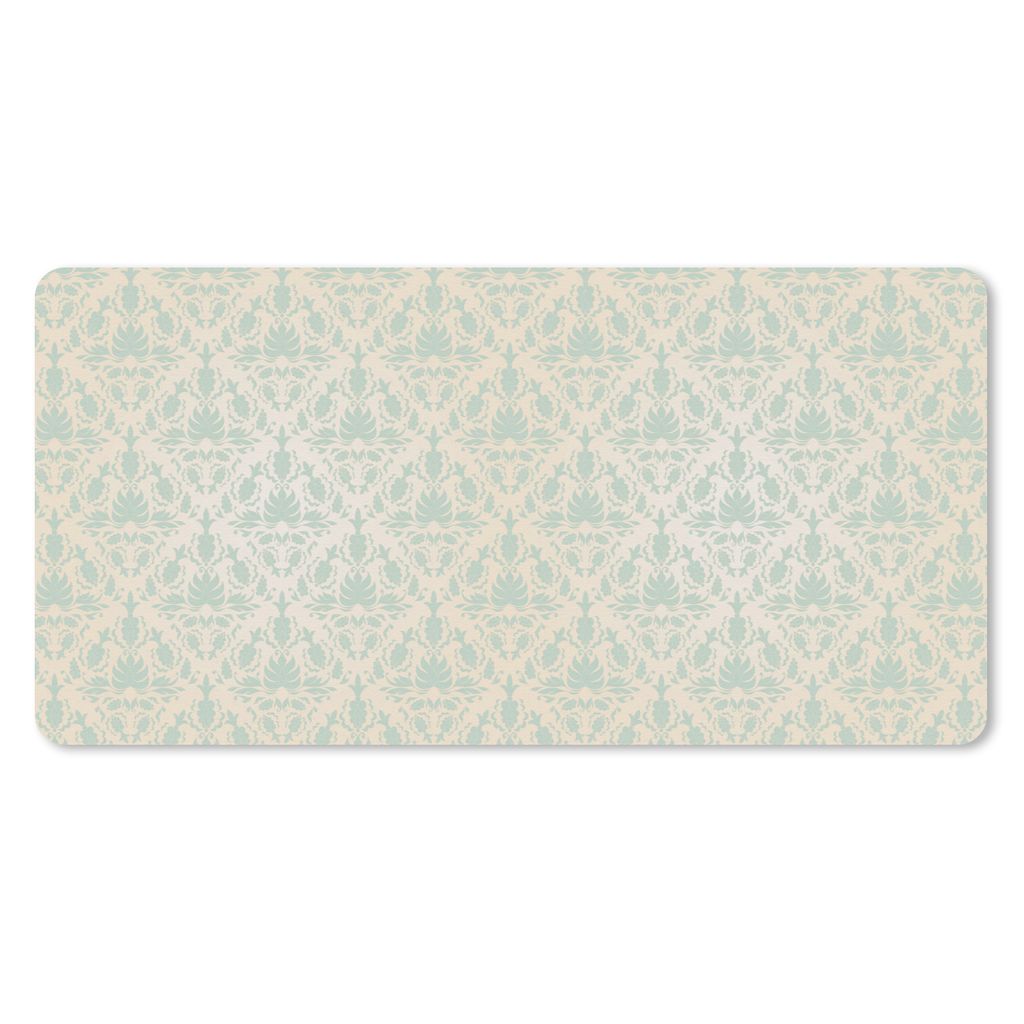 MuchoWow Schreibtischunterlage Damast - Vintage - Pastell - Design 80x40 cm - XXL Mauspad - Gaming Mauspad