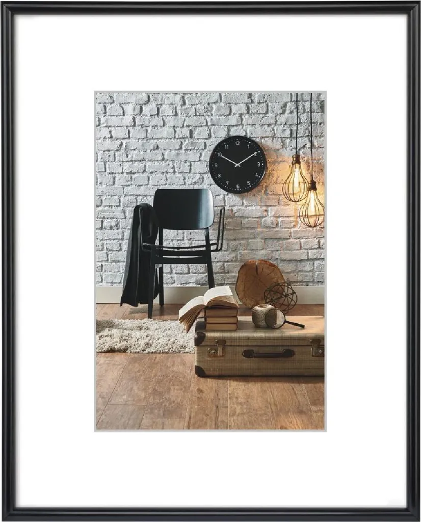 Cadre photo noir 60x80 cm pour décoration salon et bureau Hama Sevilla