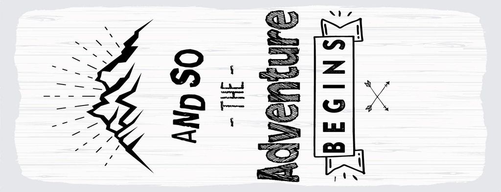 vianmo Blechschild 27x10 cm And so the adventure begins Berge
