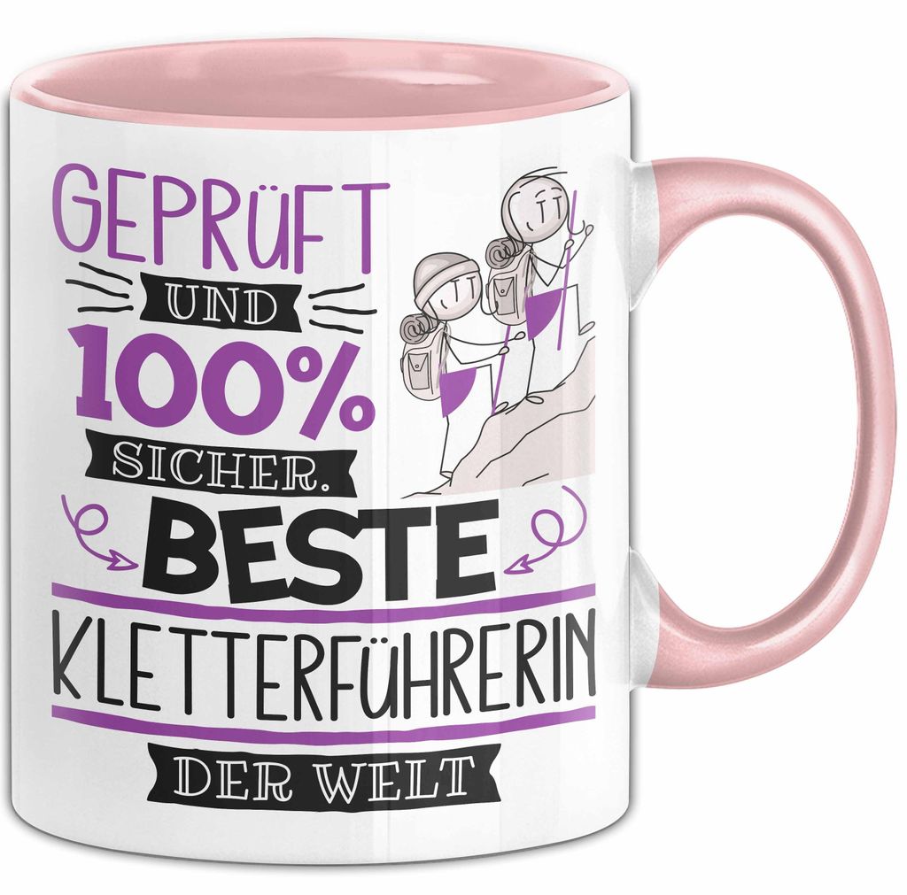Beste Kletterführerin Der Welt Tasse Geschenk für Eine Kletterführerin Und Sicher Geschenkidee Geburtstag Weihnachten (Rosa)
