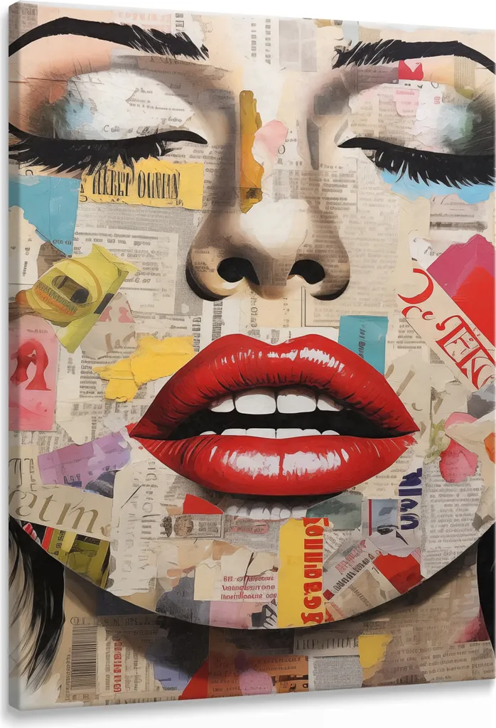 Muralo Tela 80x120cm FACE - Quadro Robusto per Arredo Soggiorno