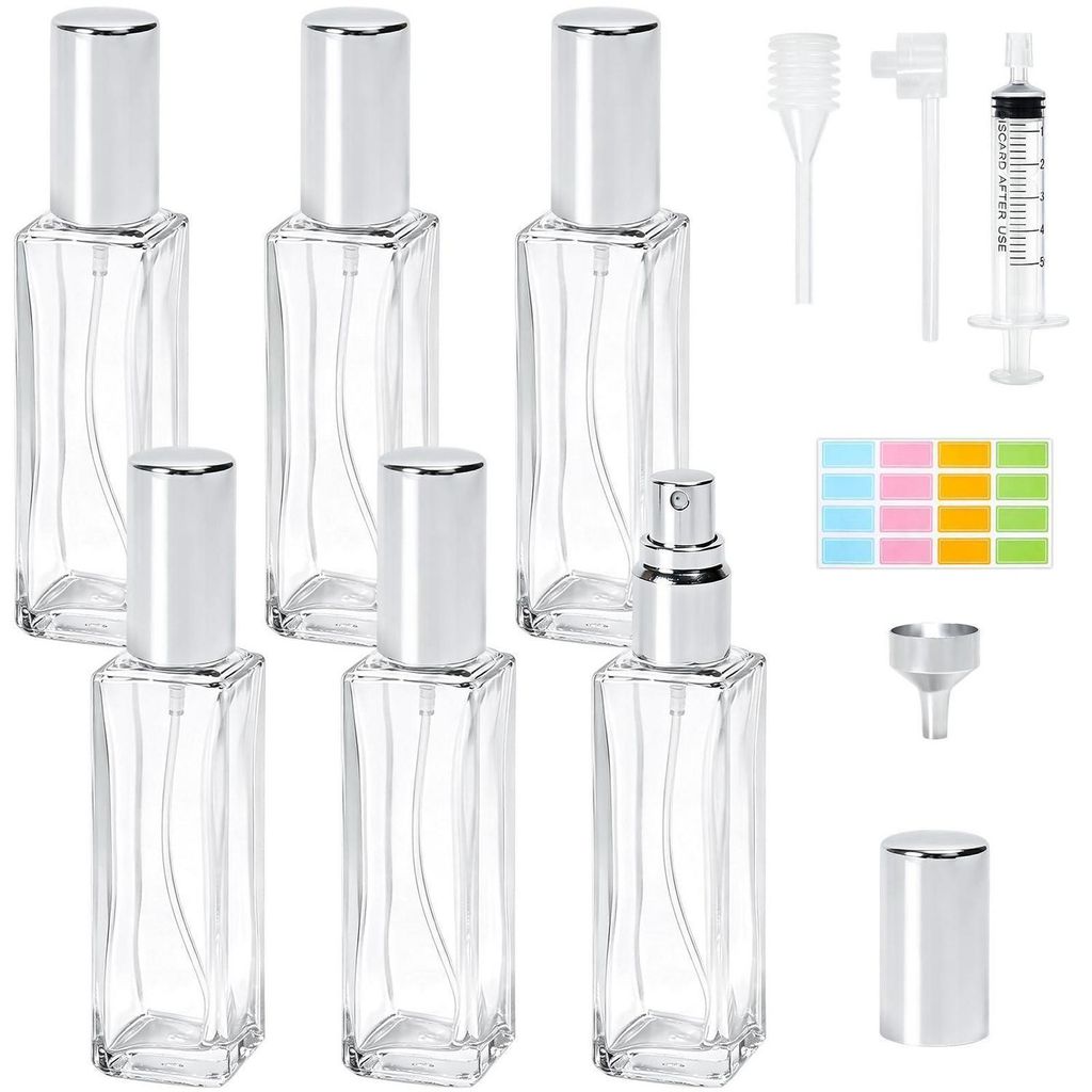 Glas Parfümzerstäuber 20ml Reise Sprühflasche 6er Set