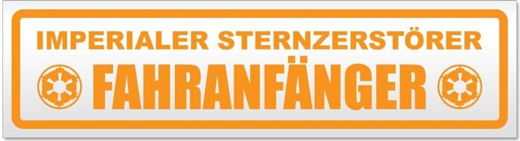 Kiwistar Fahranfänger Imperialer Sternzerstörer Magnetschild Schild magnetisch - 60cm Orange - Magnetfolie für Auto PKW Kfz