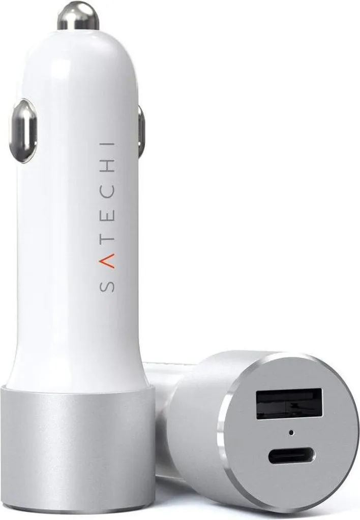 Caricabatterie Auto Satechi 72W USB-C e USB-A Grigio Alluminio