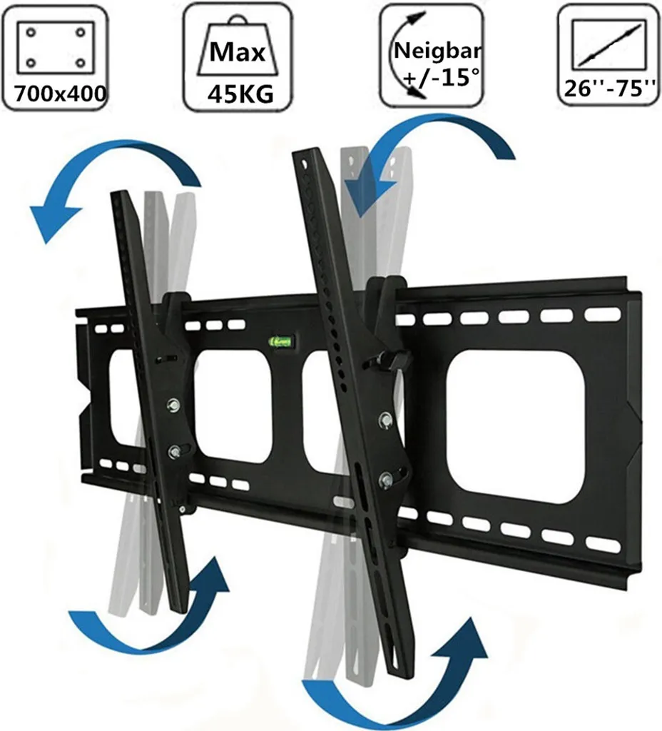 Support de Télévision Mural Ultra Slim et Inclinable pour Max 75 Pouces