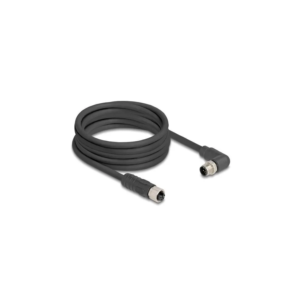 Delock M12 L-Coded 5m - Cavo Alimentazione 12A per Automazione