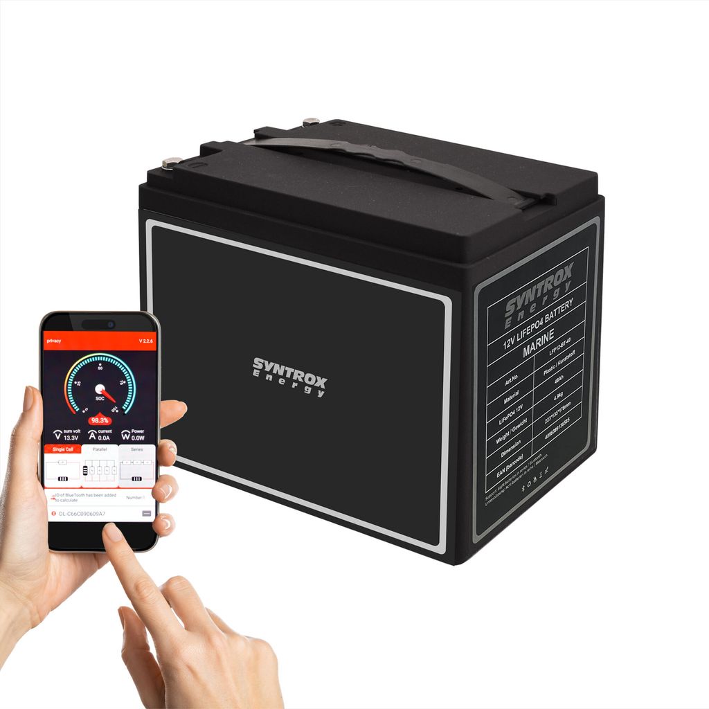 Syntrox Energy LiFePO4 Lithium Batterie 40Ah 12V BMS Bluetooth IP65