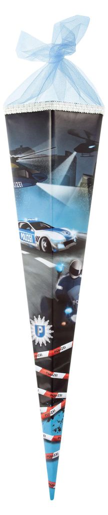 Goldbuch Schultüte Polizei bunt blau 85 cm 6-eckig Produktbild 
