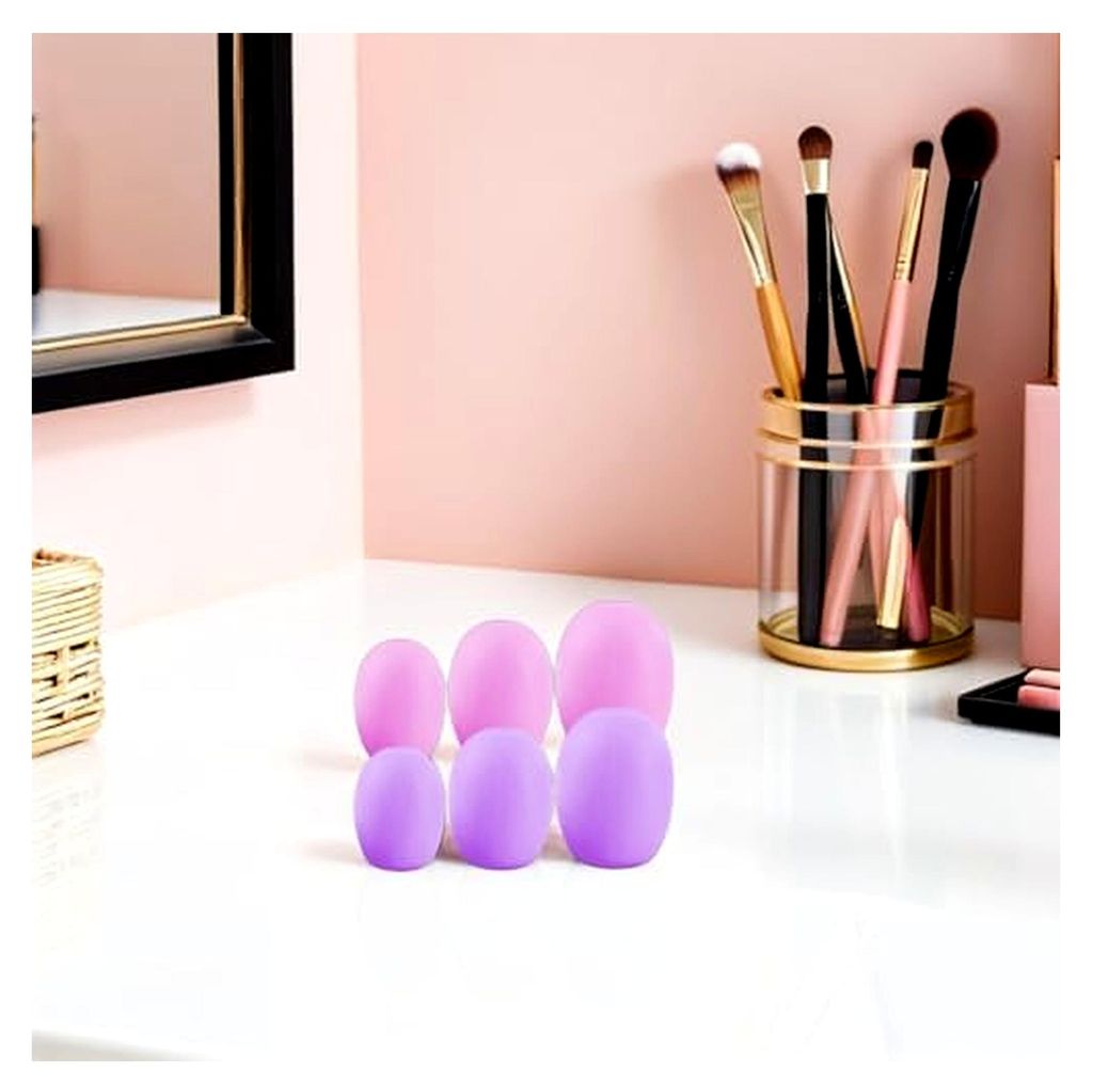6 Stück Silikonhüllen für Make-up-Pinsel Kleine Kosmetikpinsel Schutzhüllen in Helllila Wiederverwendbare Aufbewahrung für Foundation- und Aug...