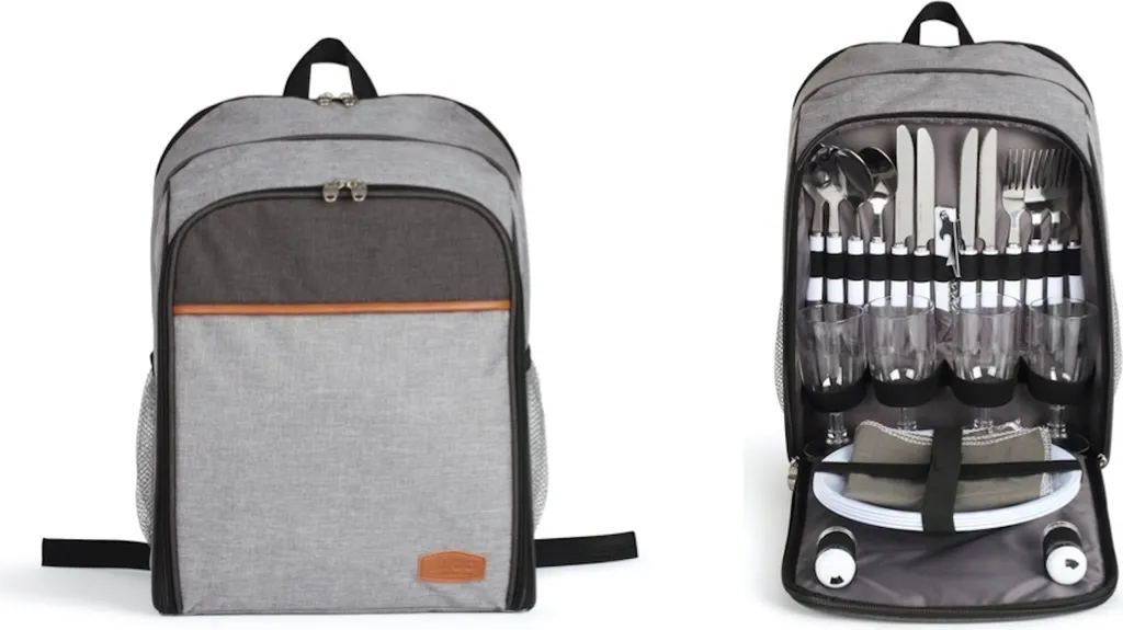 Repas frais partout avec ce sac à dos pique-nique complet pour 4 personnes