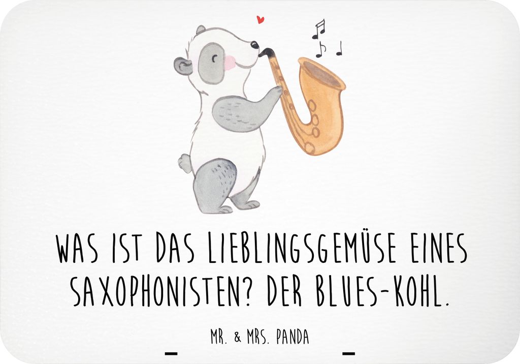 Mr. & Mrs. Panda magnet Saxophon Blues - Weiß - Geschenk, Melodien, Gemüse, Musiker, zettelhalter, Kreativität, Notizhalter, Humor, Instrument, ...
