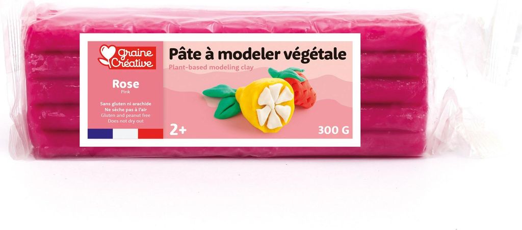 Graine Creative Modelliermasse pflanzlich 300g rosa - wiederverwendbares Spielzeug