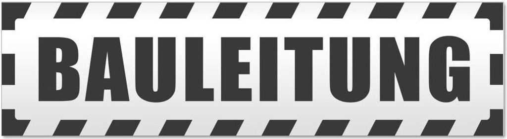 Kiwistar - Autoaufkleber - Dunkelgrau - 20 x 5,3 cm - Bauleitung gestreift - Hinweis Aufkleber Sticker für Auto, Kfz, Fahrrad, PKW, LKW