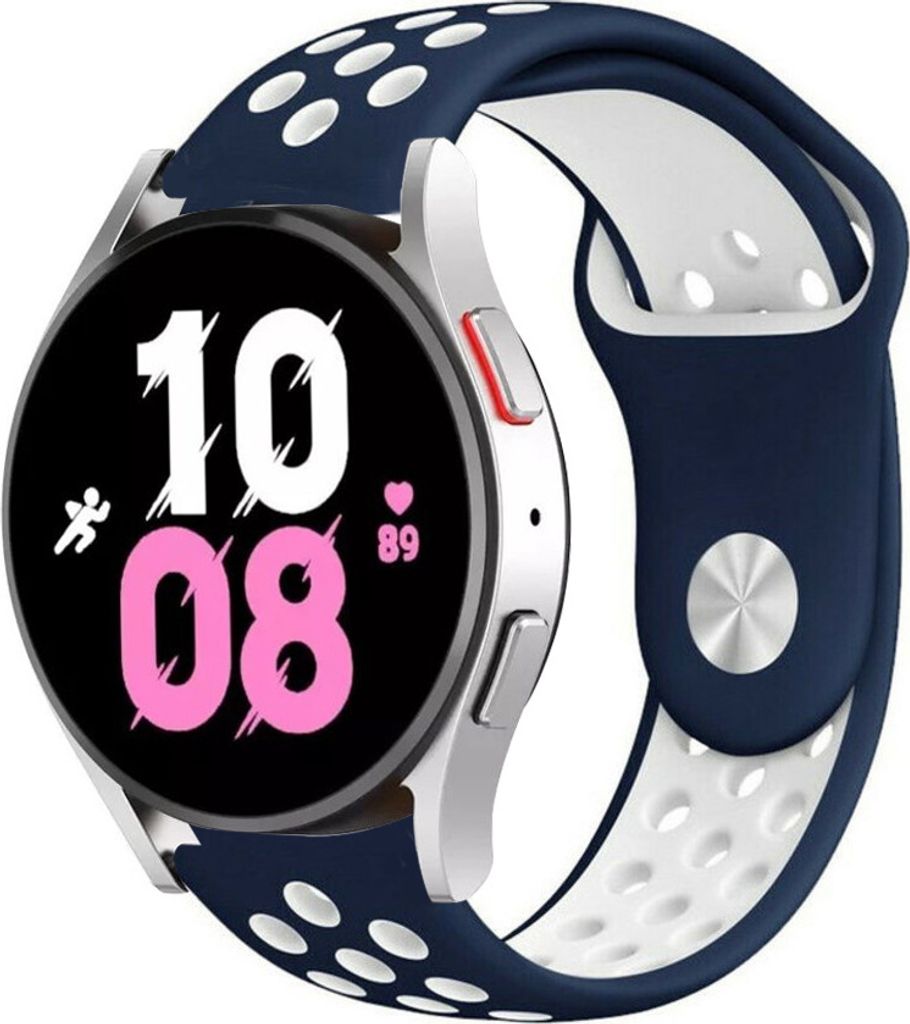 Strap-it Samsung Galaxy Watch 5 - 44mm Sportarmband (Blau/Weiß)
