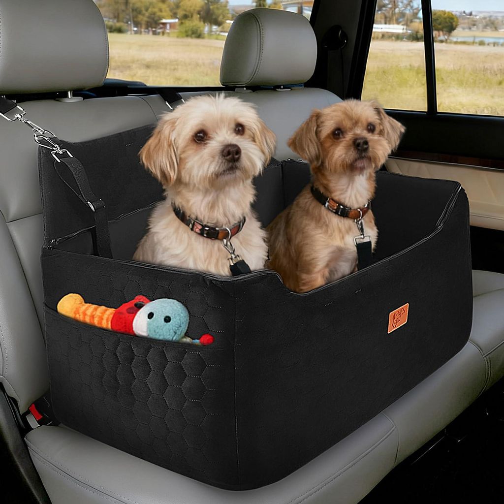 Hundeautositz für mittelgroße/große Hunde, Schwarz