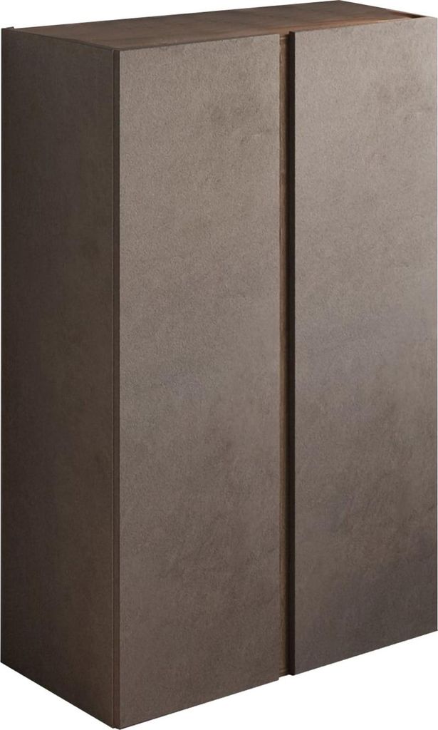 Dmora Mehrzweckschrank 2 Türen Predore 70x111 cm, Bronze-Braun, 5 Regale, Manuelle Öffnung