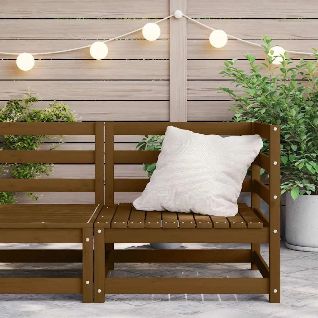 vidaXL Divano da giardino angolare in legno di pino massiccio marrone miele