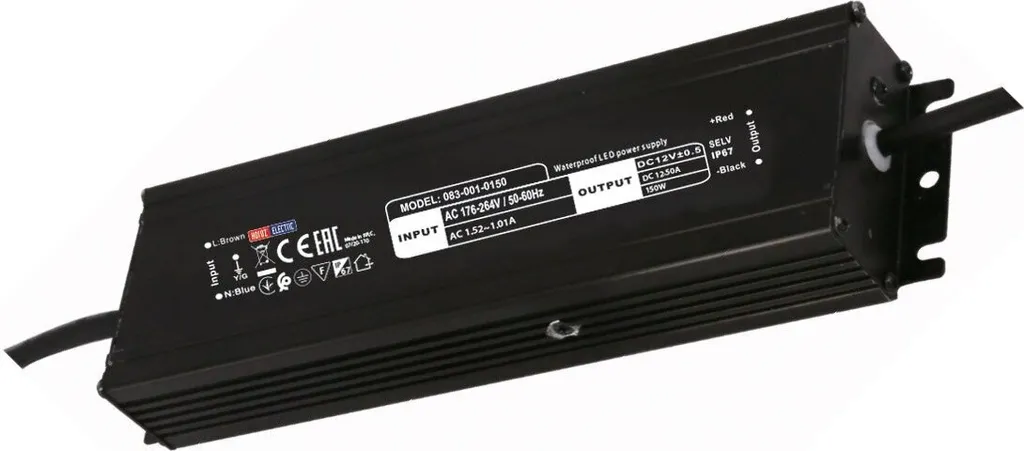 Convertisseur LED Etanche 150W 12.5A pour Éclairage de Salle de Bain