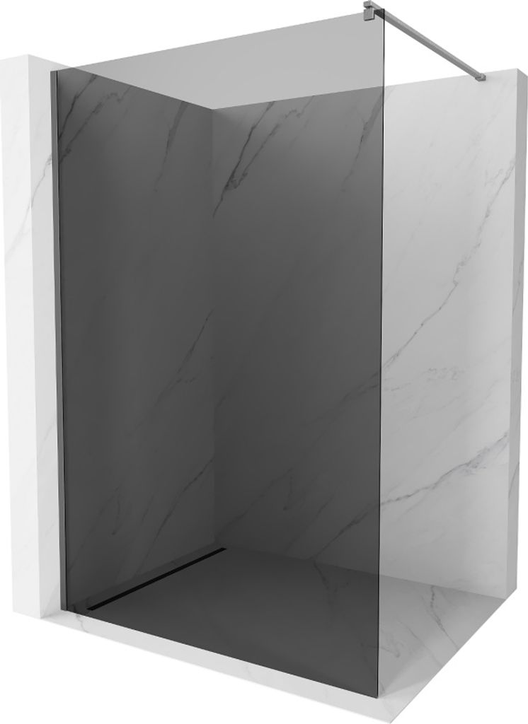 Mexen Kioto Duschwand Walk-in 90 x 200 cm, Grafit 8 mm, Gun Metal - 800-090-101-95-40