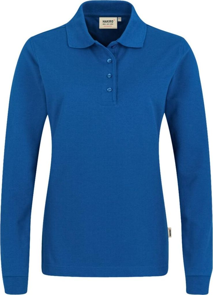 HAKRO Damen Longsleeve-Poloshirt Mikralinar 215, royalblau, 5XL