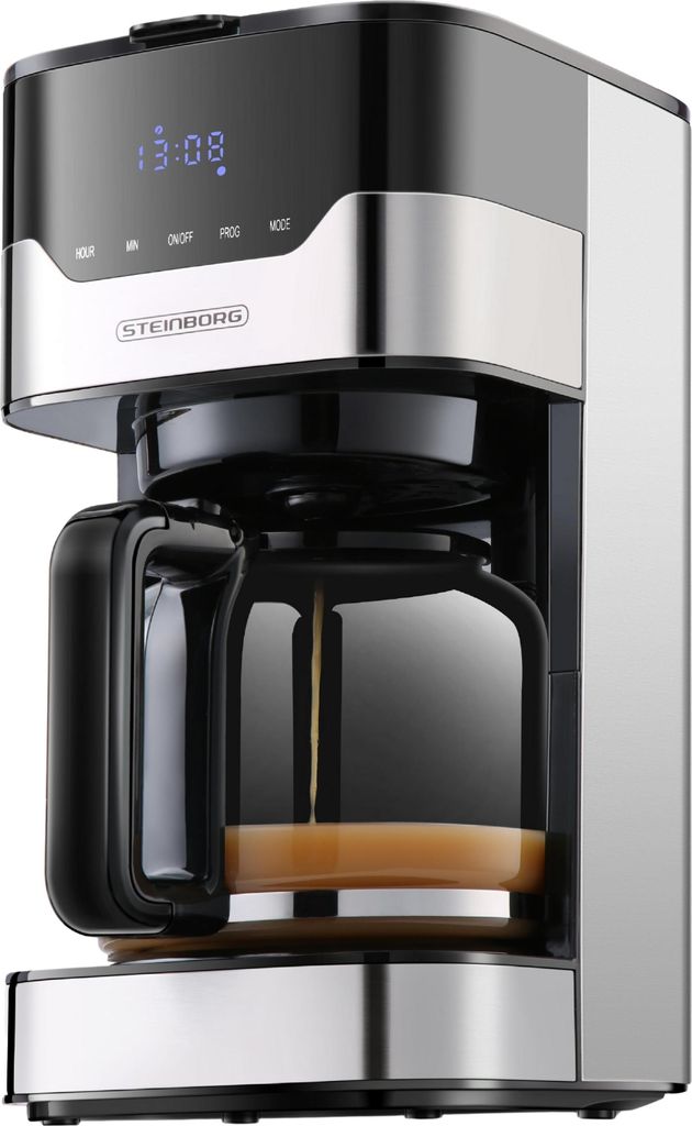 Steinborg Kaffeemaschine mit LED Display | 900 Watt | 1,5 Liter Kapazität | Digitaler Timer | 12-15 Tassen