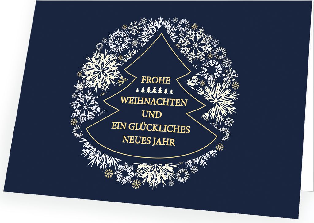Weihnachtskarte Blaues Bäumchen mit passendem Umschlag 10x Karte 10x Umschlag
