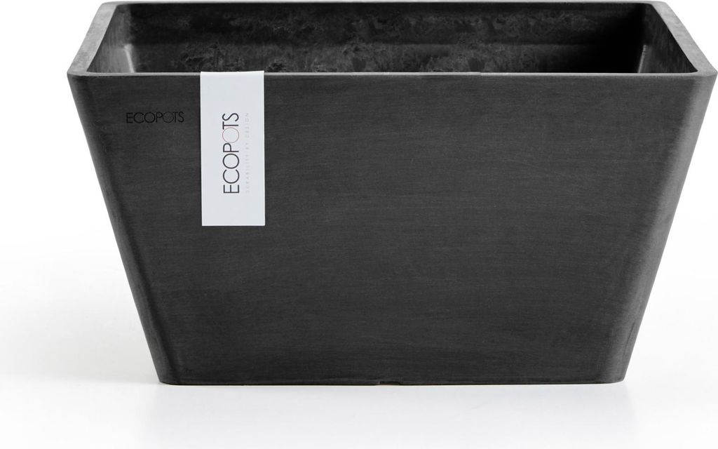 Ecopots Berlin 40 Blumentopf - L 41 cm x B 41 cm x H 18 cm - Innen- und Außenbereich